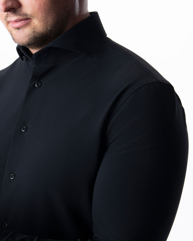 IOS SHIRT - BLACK PIQUÉ