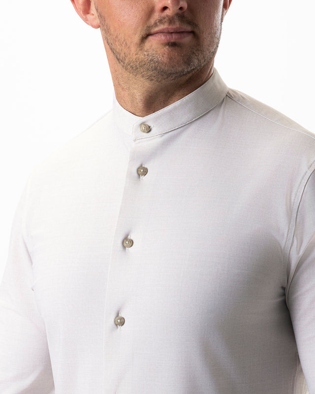 IOS SHIRT stand up - IVORY STRUCTRURED