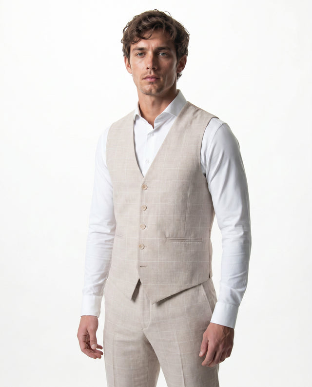 IOS VEST classic - BEIGE KARO