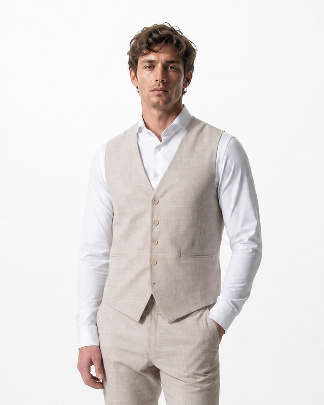 IOS VEST classic - BEIGE KARO