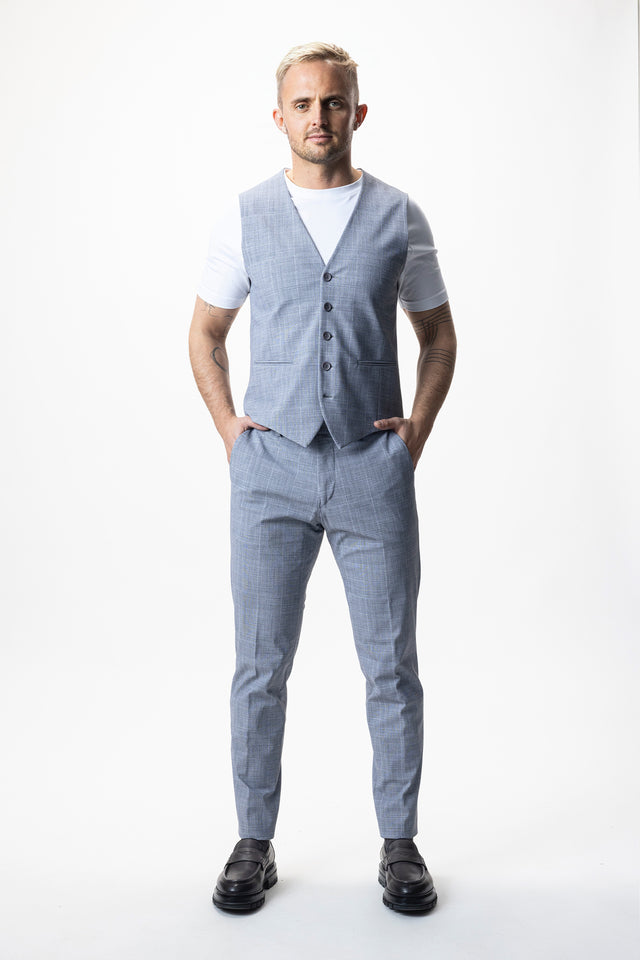 IOS VEST classic - LIGHT GREY KARO