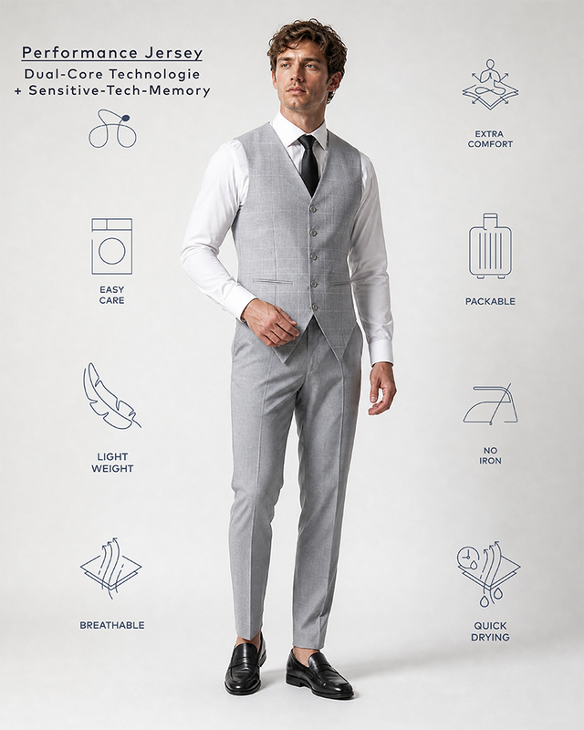 IOS VEST classic - LIGHT GREY KARO