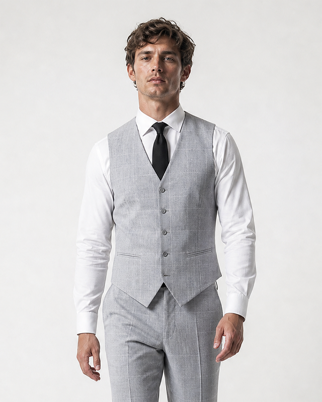 IOS VEST classic - LIGHT GREY KARO