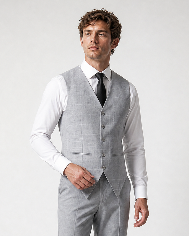 IOS VEST classic - LIGHT GREY KARO