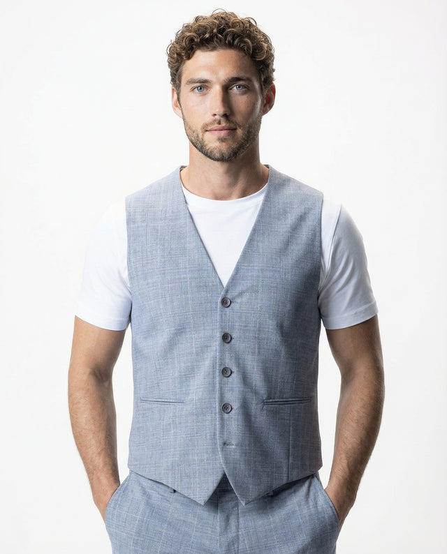 IOS VEST classic - LIGHT GREY KARO
