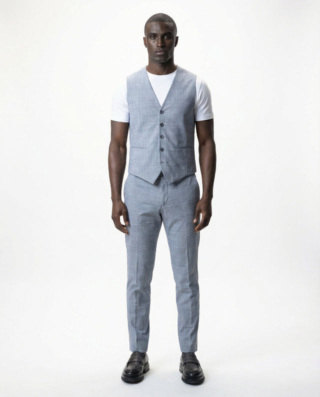 IOS VEST classic - LIGHT GREY KARO
