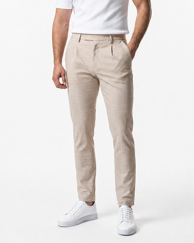 IOS PANTS classic - BEIGE KARO