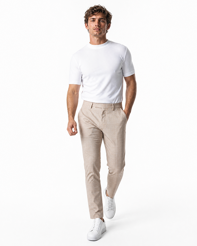 IOS PANTS classic - BEIGE KARO