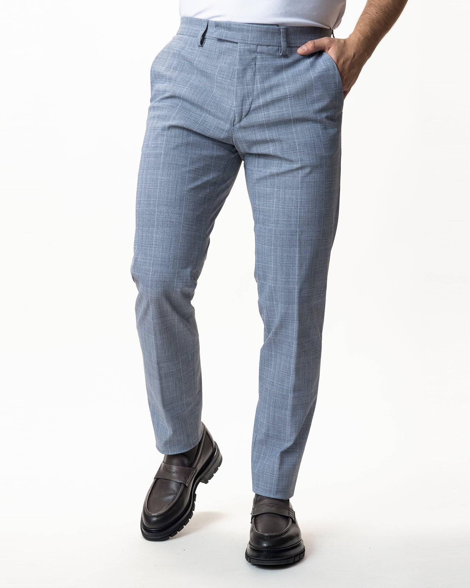 IOS PANTS classic - LIGHT GREY KARO