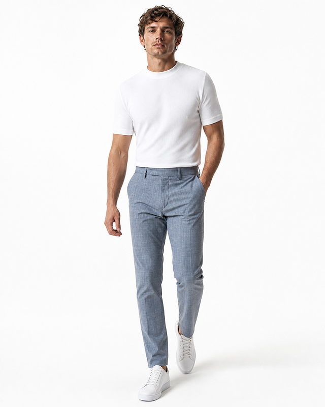 IOS PANTS classic - LIGHT GREY KARO