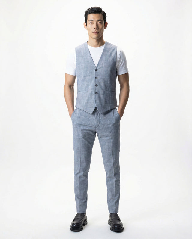 IOS PANTS classic - LIGHT GREY KARO
