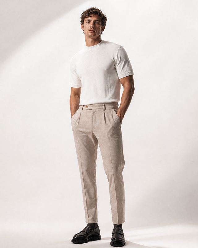 IOS PANTS modern - BEIGE KARO