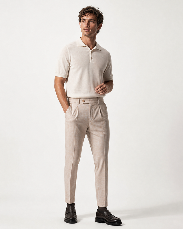IOS PANTS modern - BEIGE KARO