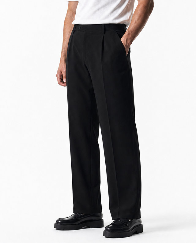 IOS PANTS relaxed - BLACK