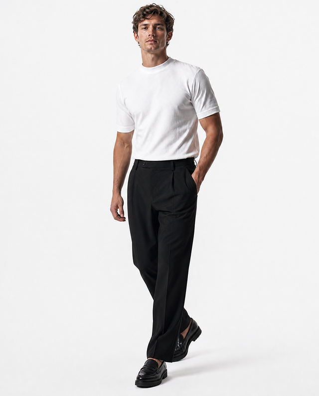 IOS PANTS relaxed - BLACK