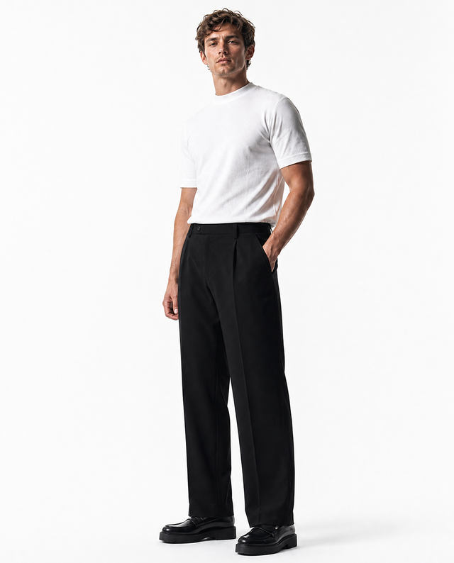 IOS PANTS relaxed - BLACK