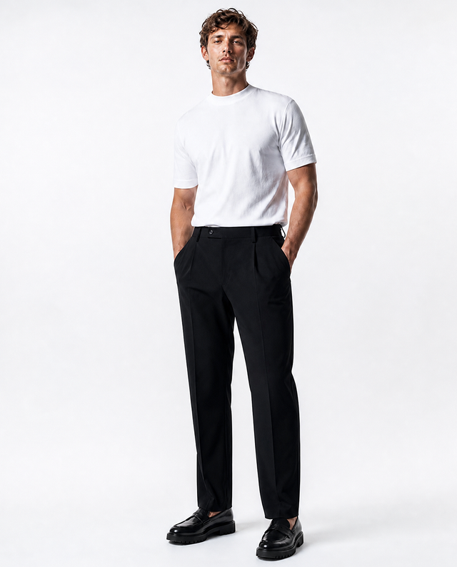 IOS PANTS relaxed - BLACK