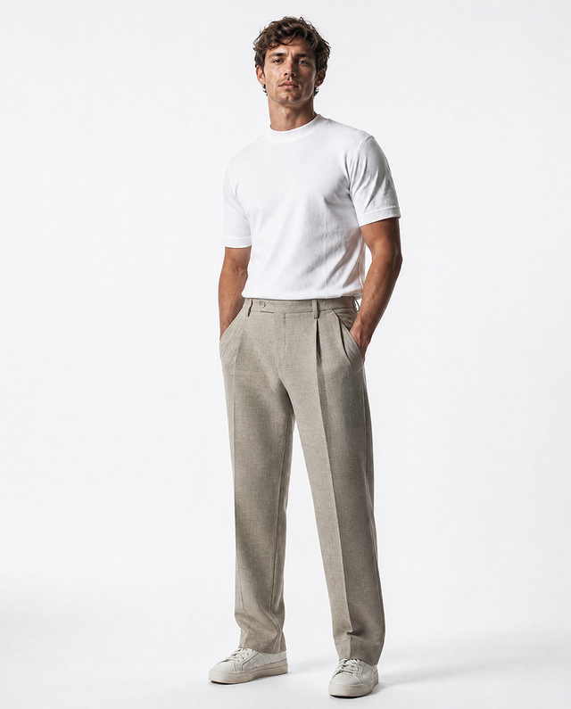 IOS PANTS relaxed - BEIGE MEL.