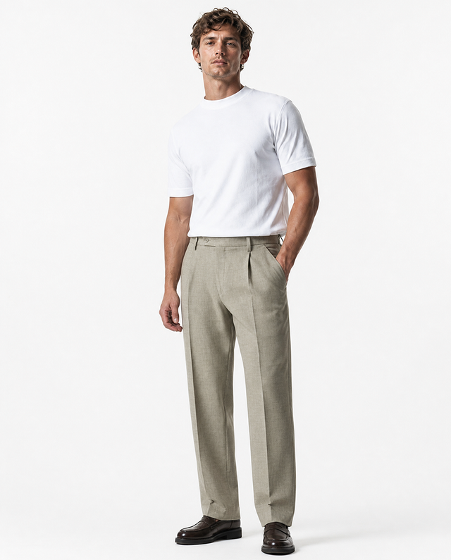 IOS PANTS relaxed - BEIGE MEL.