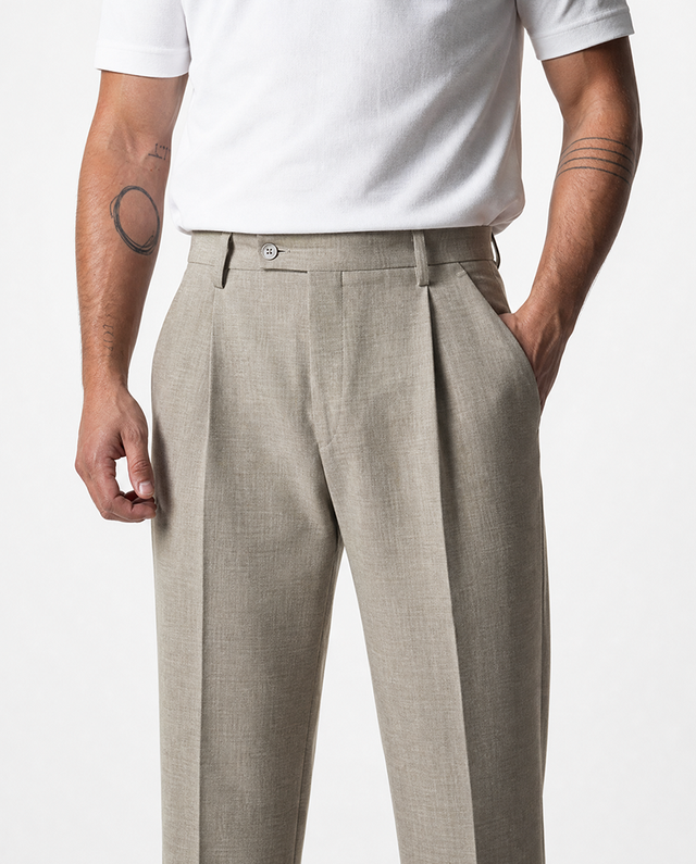 IOS PANTS relaxed - BEIGE MEL.