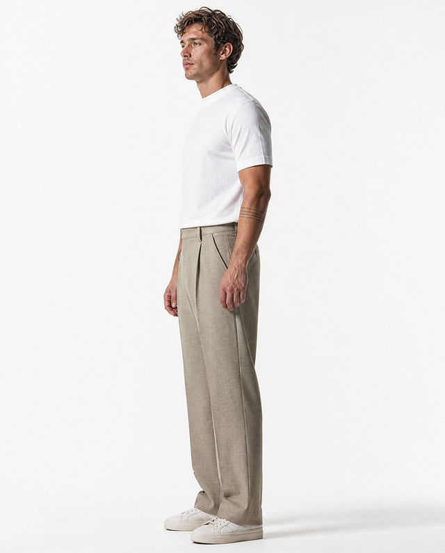IOS PANTS relaxed - BEIGE MEL.