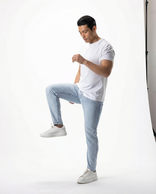 IOS JEANS - LIGHT BLUE BLEACHED WASH