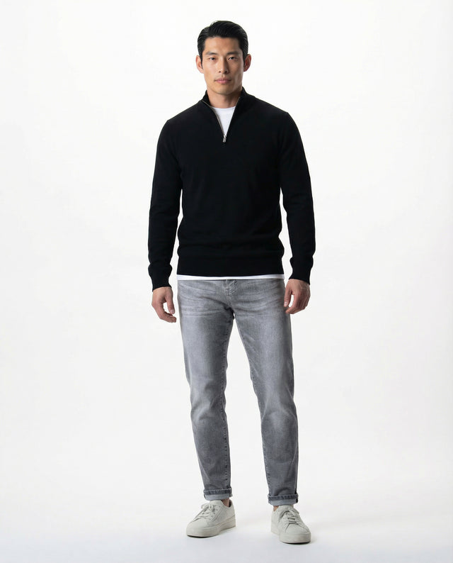 IOS TURTLE zip merino - BLACK