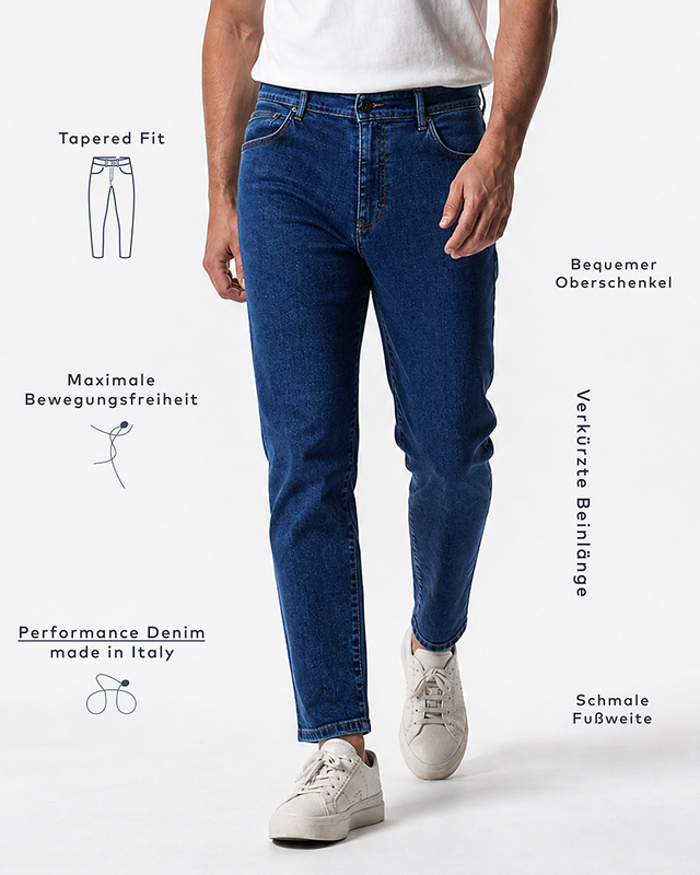 IOS JEANS - MID BLUE STONE WASH