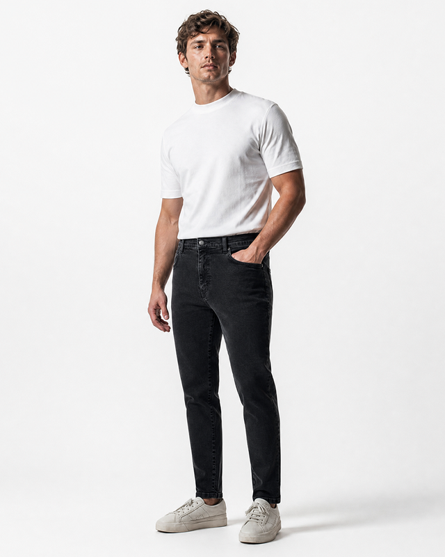 IOS JEANS - DARK GREY STONE WASH
