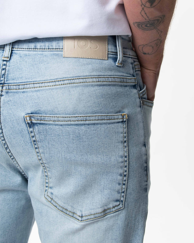 IOS JEANS straight - LIGHT BLUE BLEACHED WASH