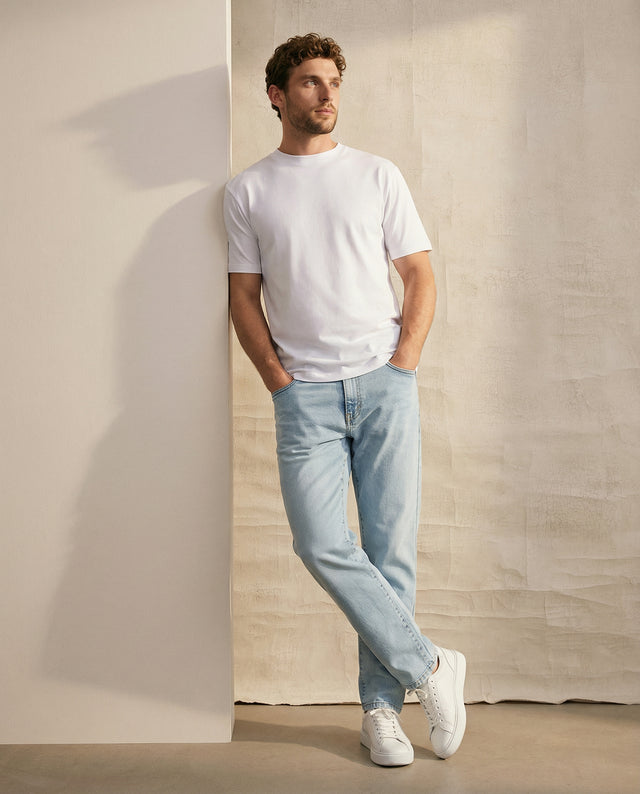 IOS JEANS straight - LIGHT BLUE BLEACHED WASH