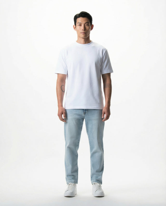 IOS JEANS straight - LIGHT BLUE BLEACHED WASH