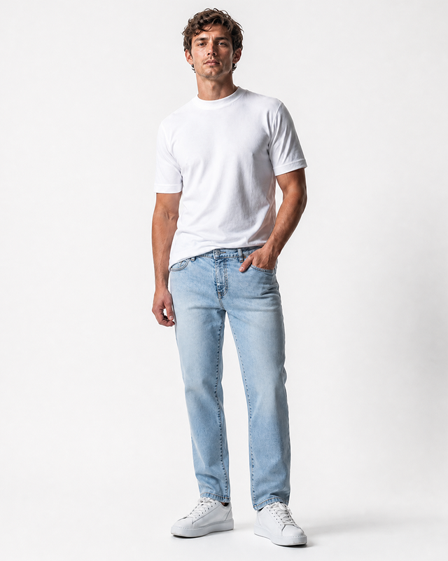 IOS JEANS proste - JASNONIEBIESKI SPRANY JEANS