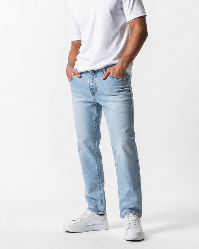 IOS JEANS proste - JASNONIEBIESKI SPRANY JEANS