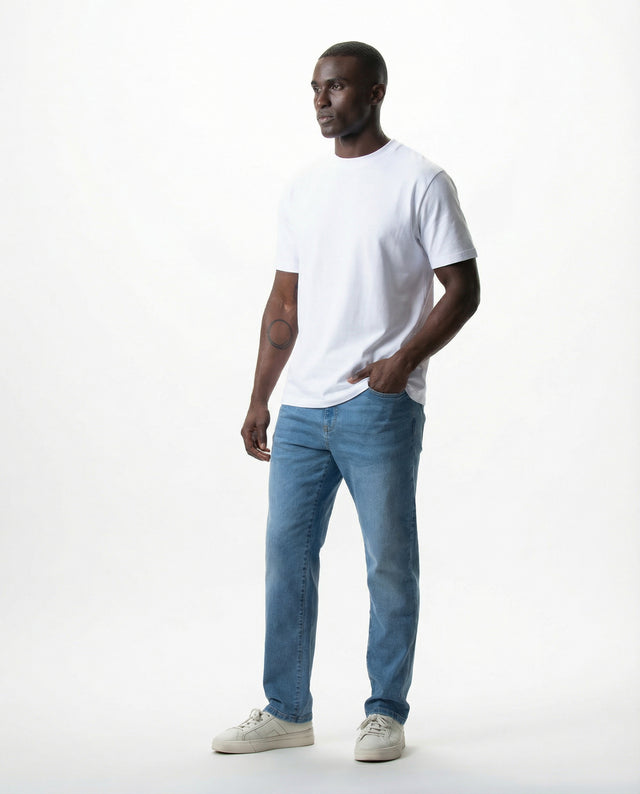 IOS JEANS straight - MID BLUE USED