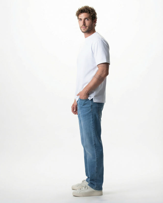 IOS JEANS straight - MID BLUE USED