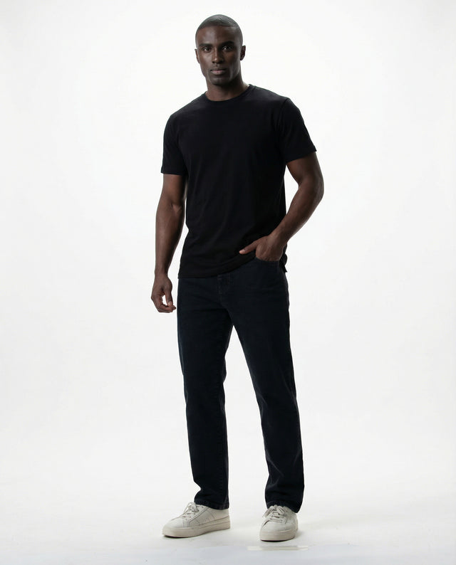 IOS JEANS straight - DARK GREY STONE WASH