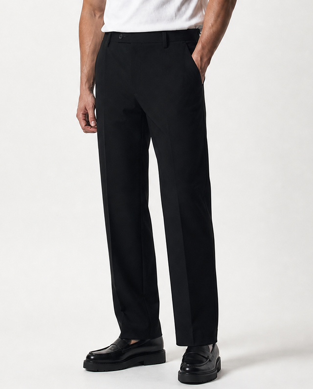 IOS PANTS straight - BLACK