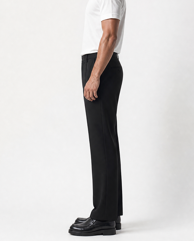 IOS PANTS straight - BLACK
