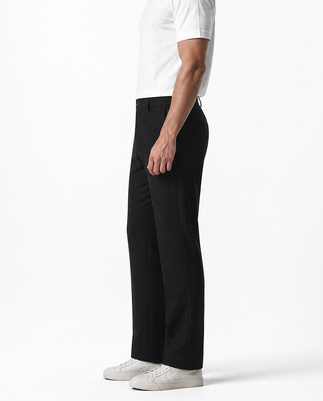 IOS PANTS straight - BLACK