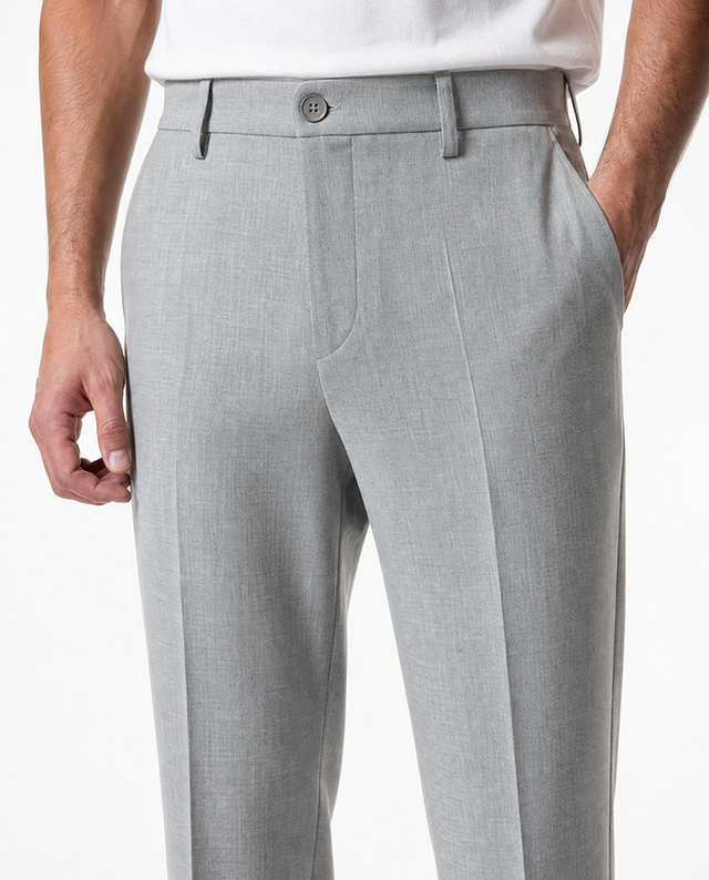 IOS PANTS straight - LIGHT GREY MEL.