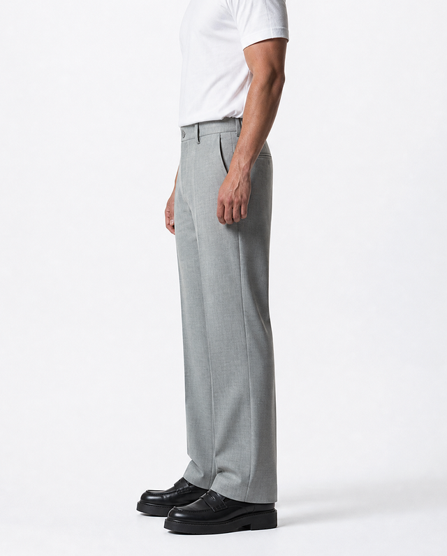 IOS PANTS straight - LIGHT GREY MEL.