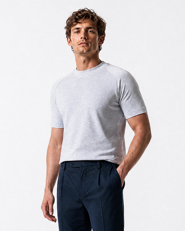 IOS T-SHIRT - LIGHT GRAY MELANGE