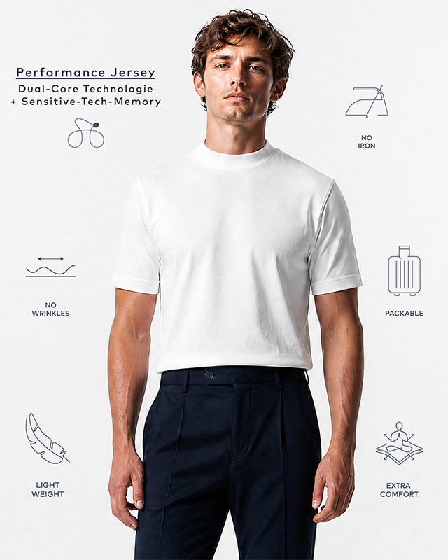 IOS T-SHIRT hoge hals - WIT