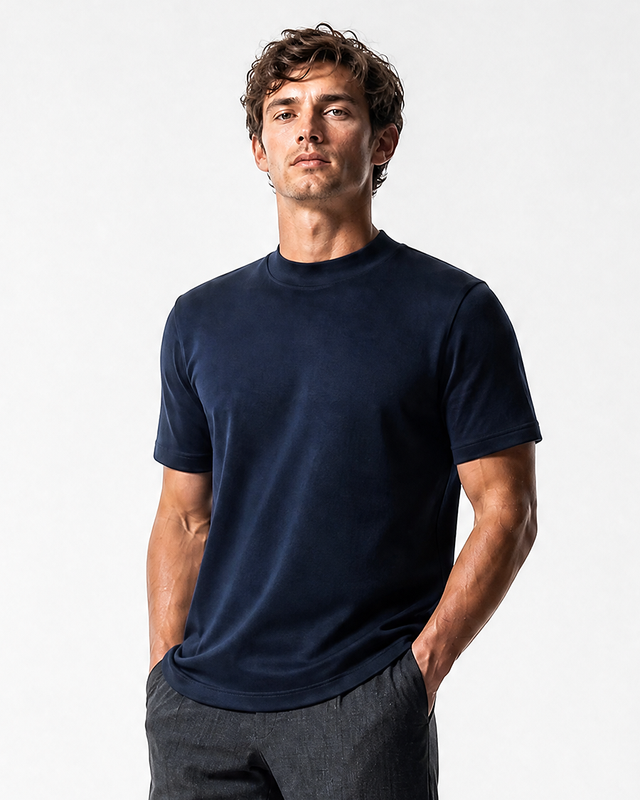IOS T-SHIRT hoge hals - NAVY
