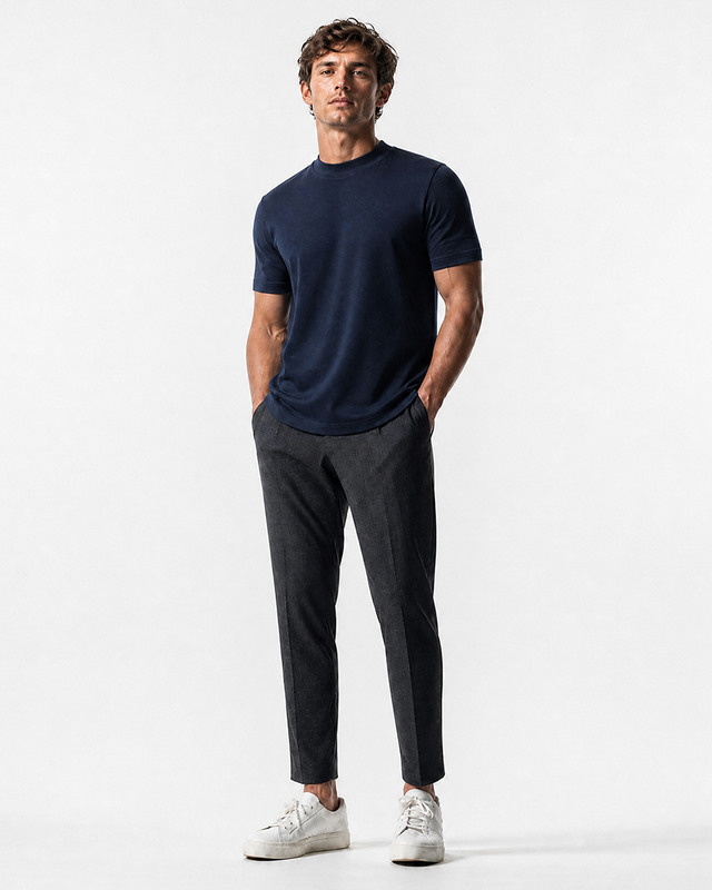 IOS T-SHIRT hoge hals - NAVY