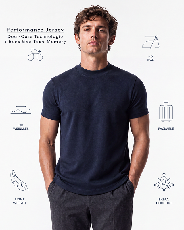 IOS T-SHIRT hoge hals - NAVY