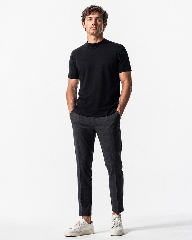 IOS T-SHIRT hoge hals - ZWART