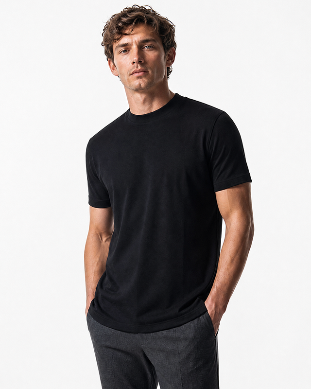 IOS T-SHIRT hoge hals - ZWART