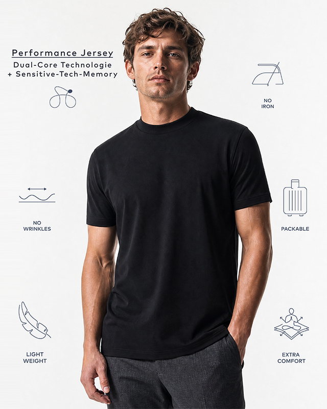 IOS T-SHIRT hoge hals - ZWART